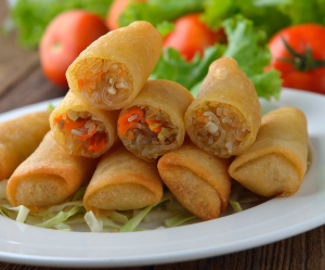 Vegetarische Mini Frühlingsrollen